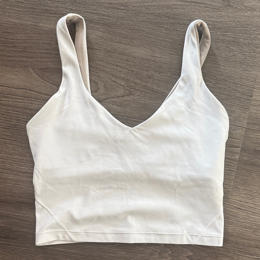 Lululemon Athletica White V-Neck Tank Top